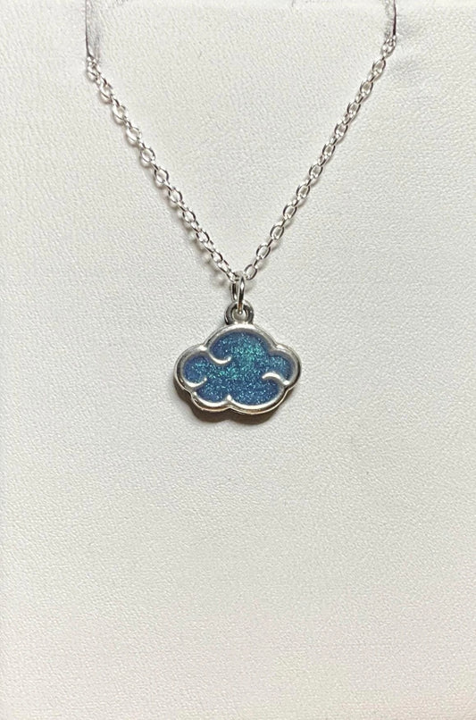 Cloud Necklace Sparkly Blue