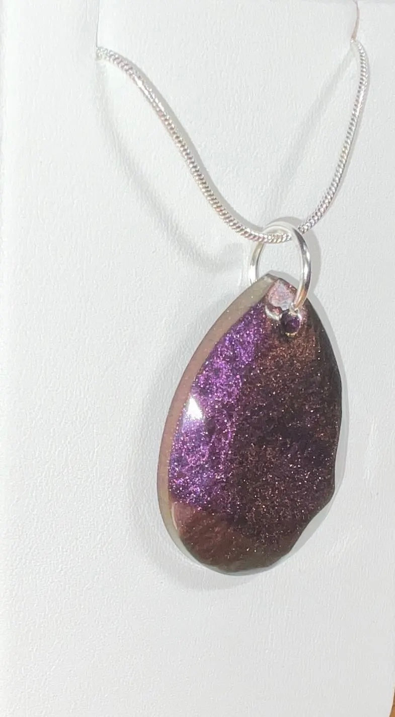 Color-Shift Necklace - Teardrop Burgundy