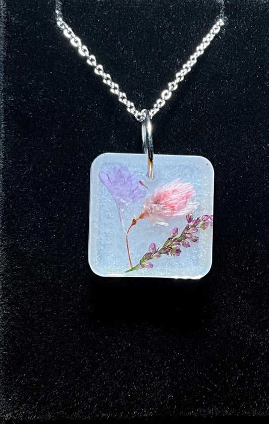 Pink and Purple Flowers Necklace