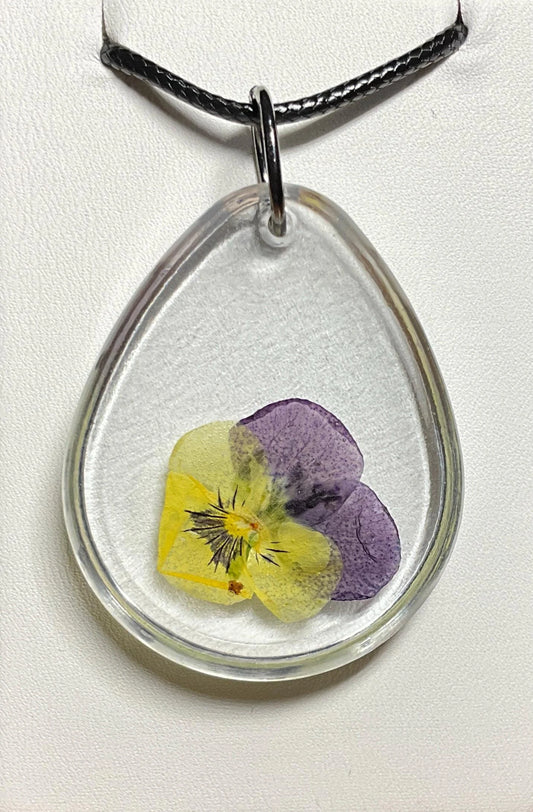 Johnny Jump Up Pressed Flower Necklace