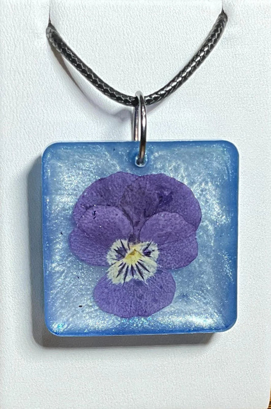 Purple Johnny Jump Up Necklace