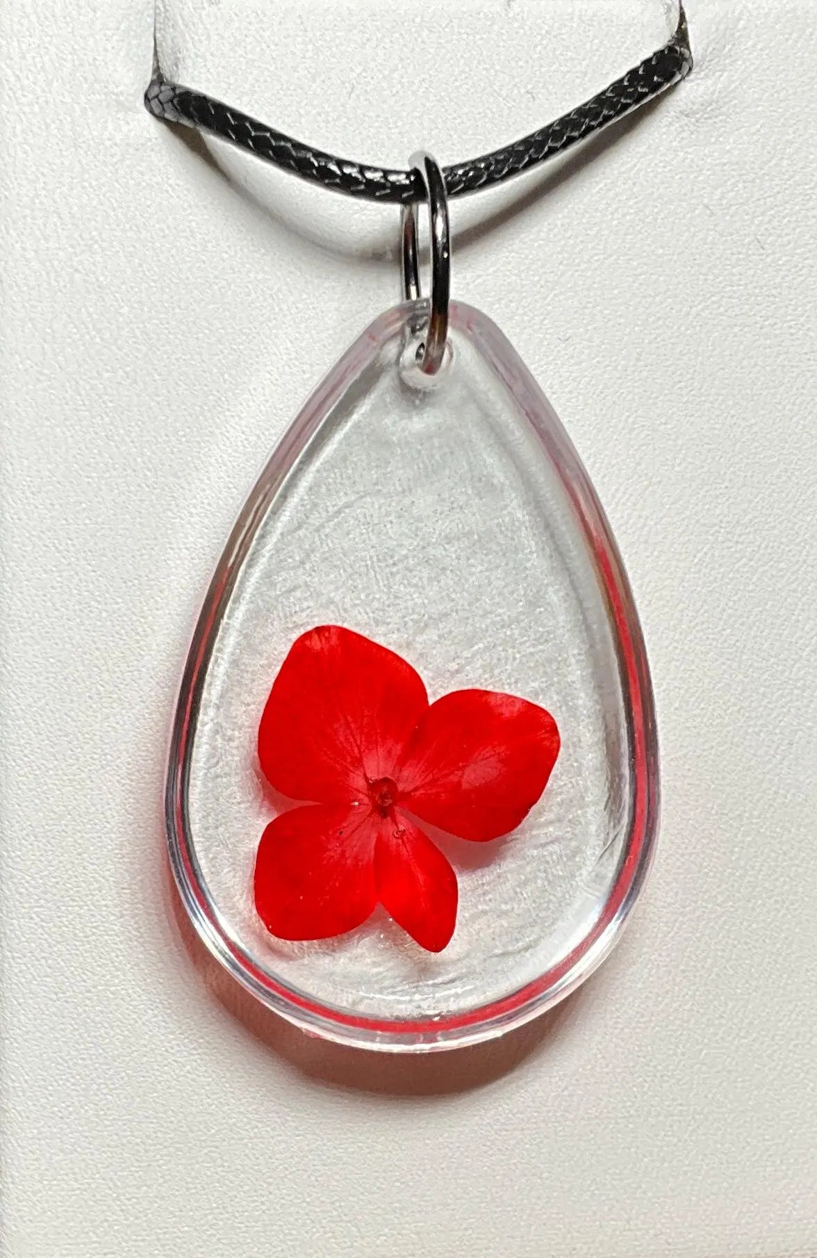 Red Hydrangea Flower Necklace