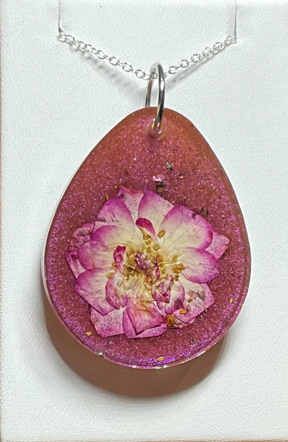 Rose Necklace - Pink/White