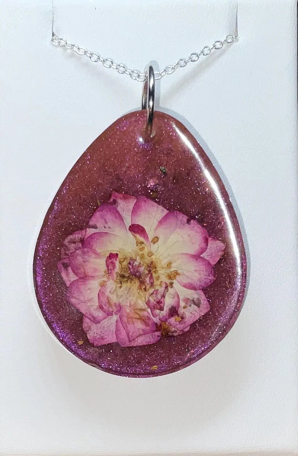 Rose Necklace - Pink/White