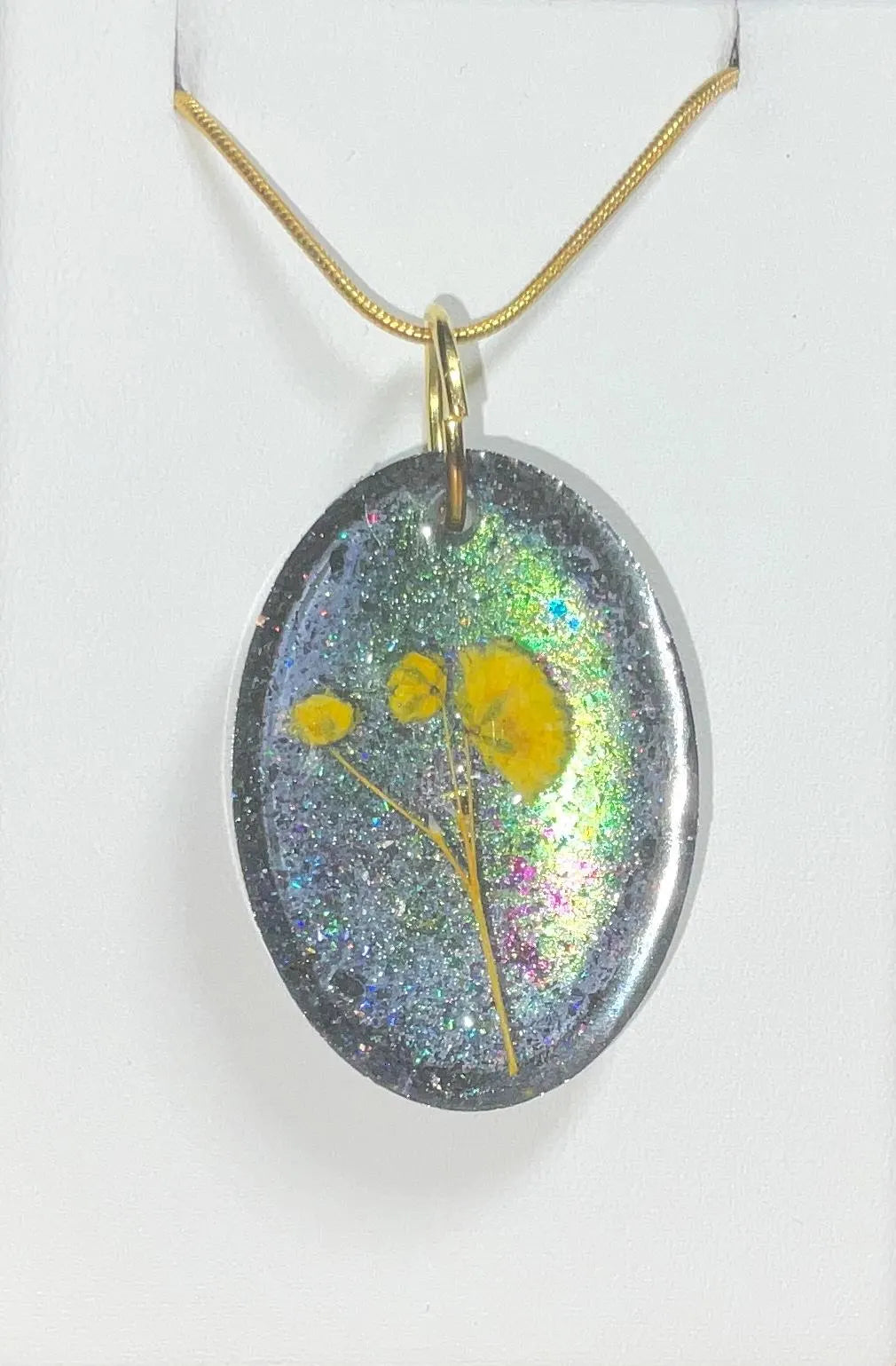 Yellow Flower Holographic Necklace