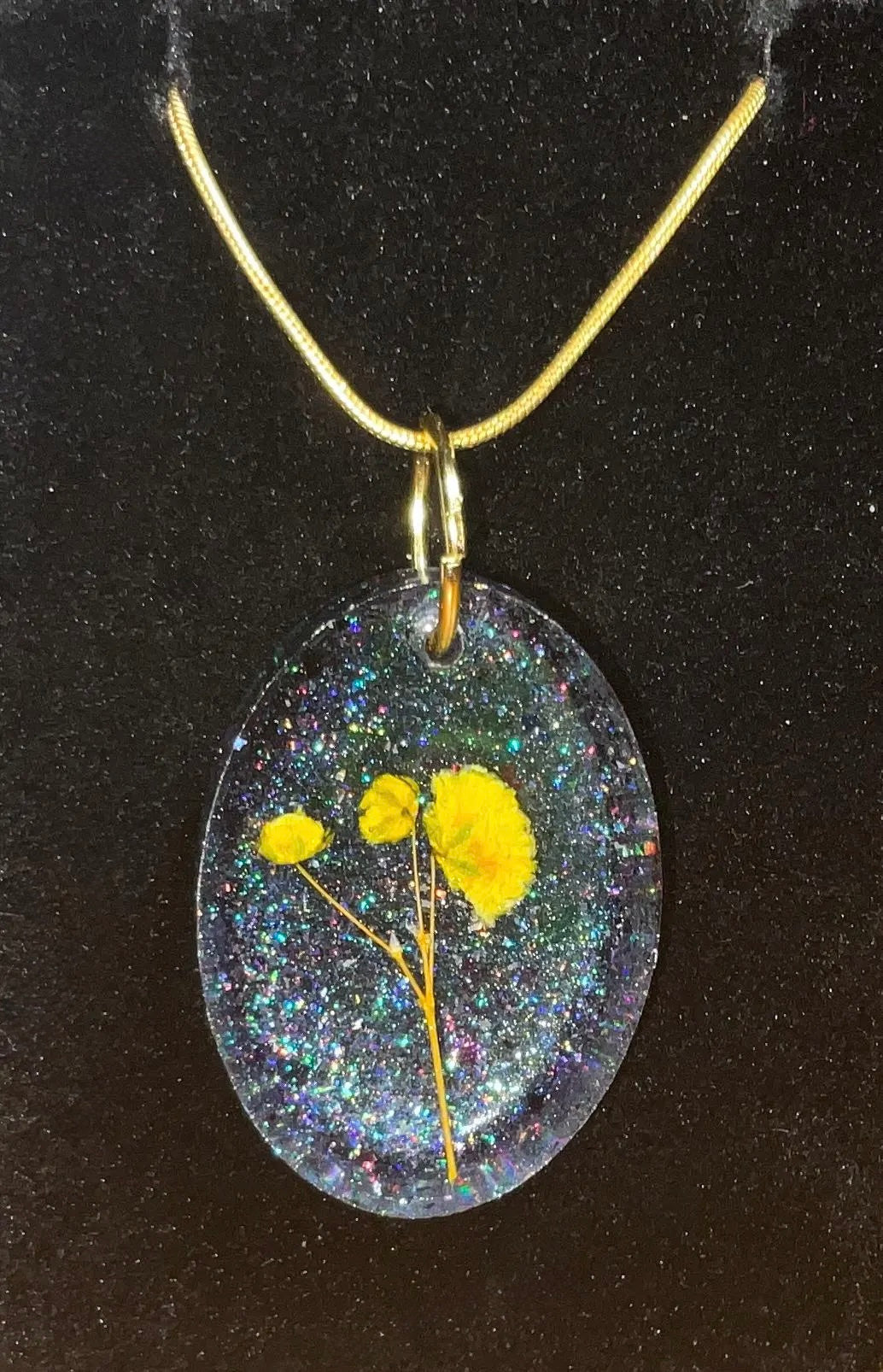Yellow Flower Holographic Necklace