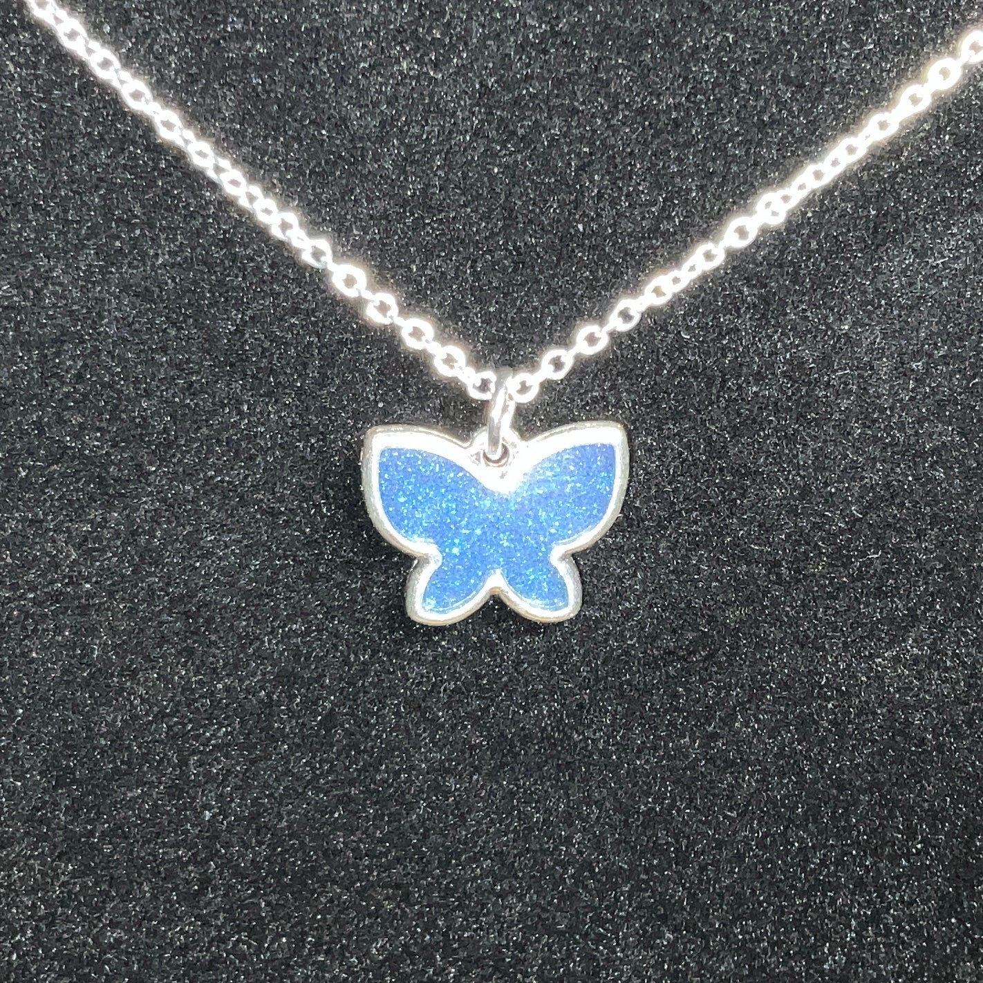Small Blue Butterly Necklace
