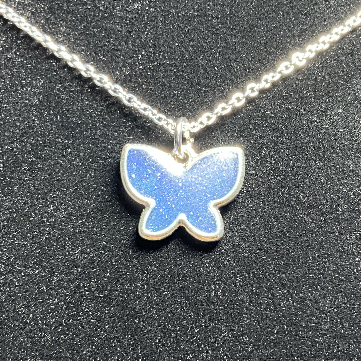 Small Blue Butterly Necklace