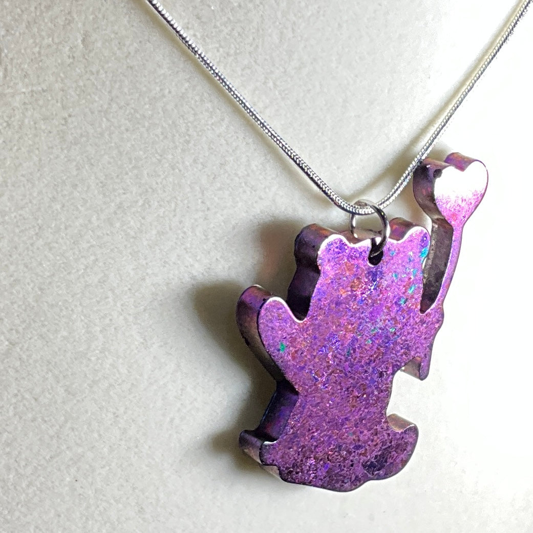 Color-Shift Teddy Bear with Baloon Necklace