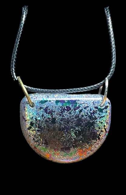 Holographic and colorful necklace back