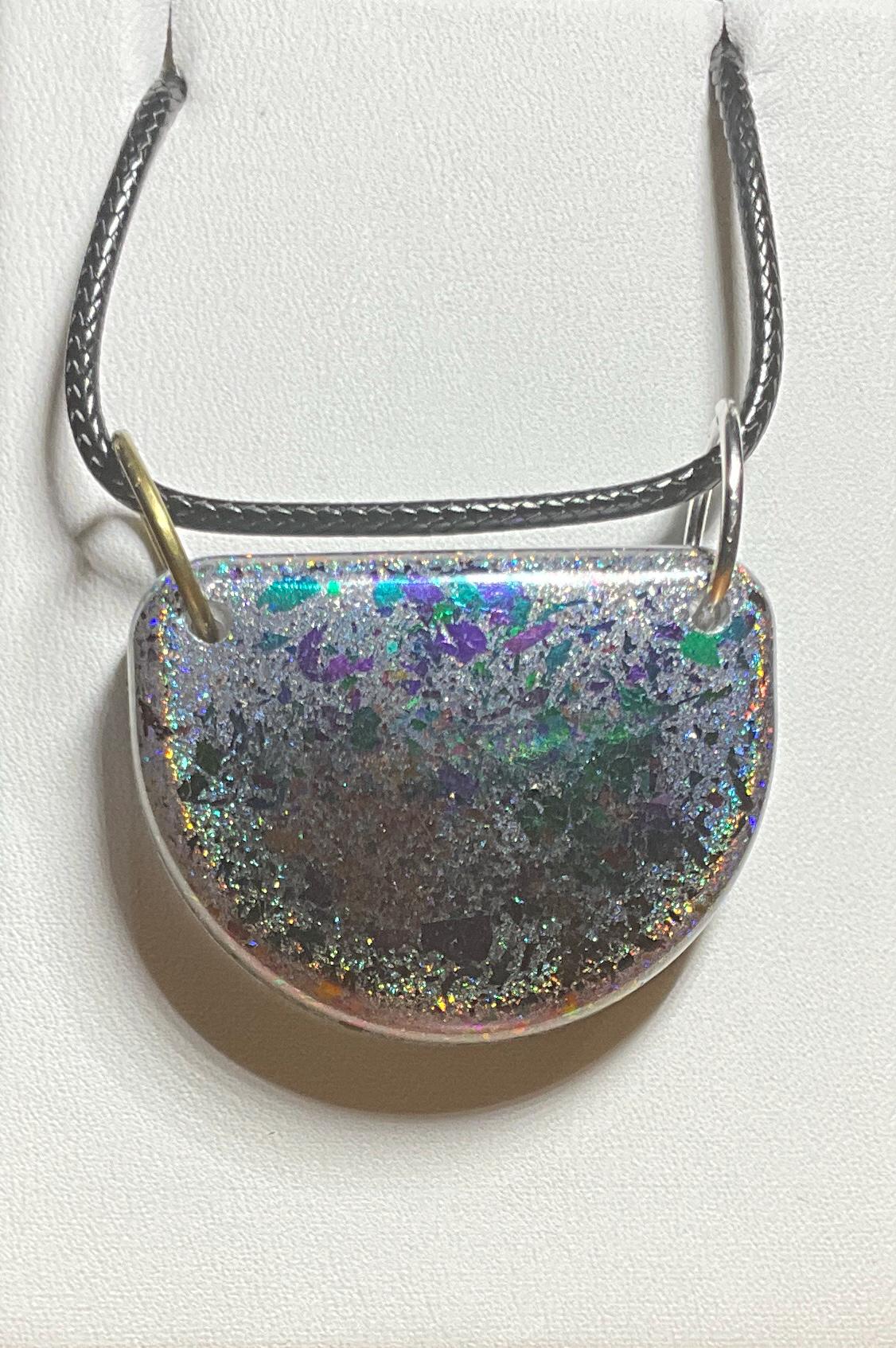 Holographic and colorful necklace back