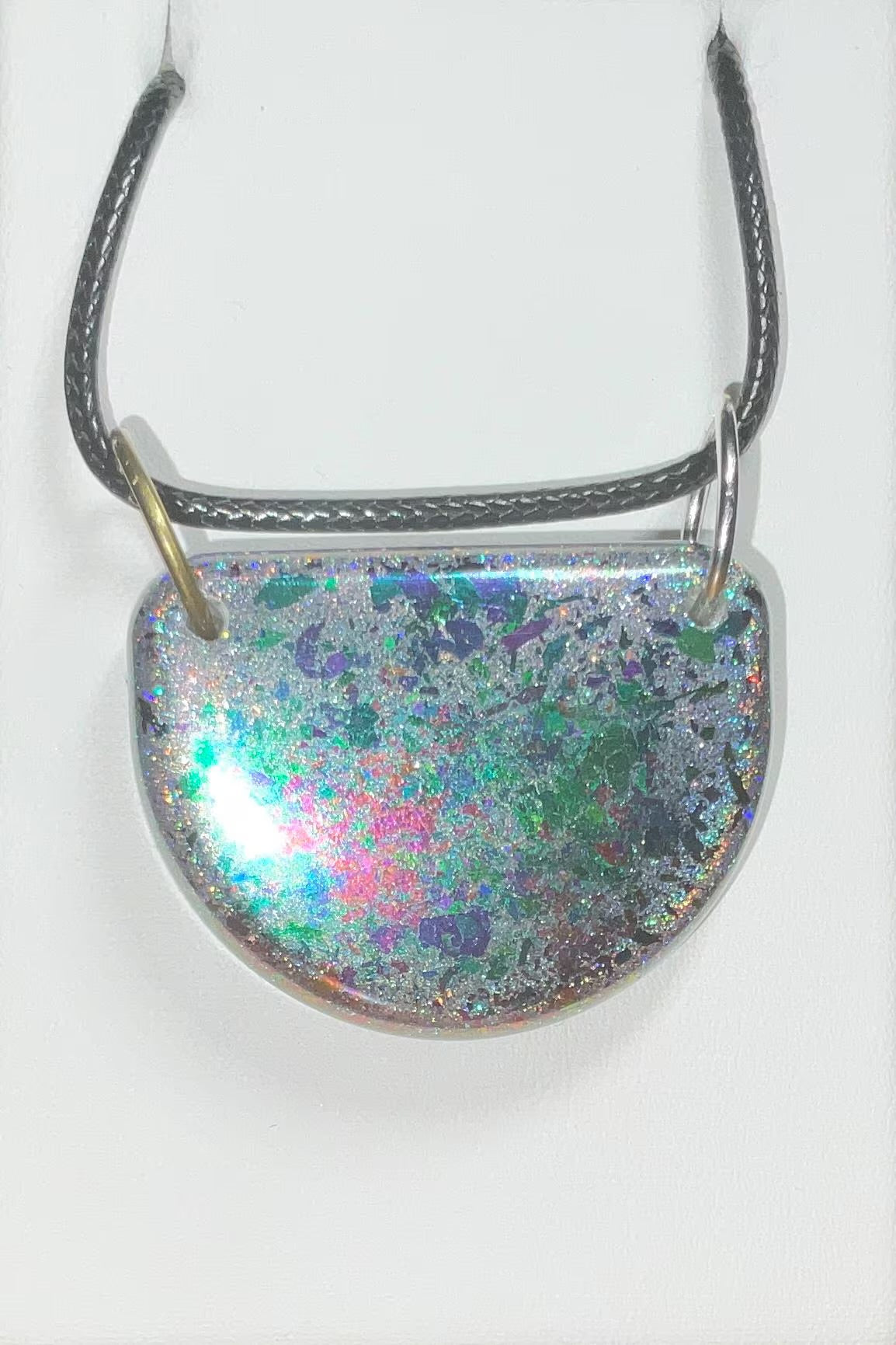 Holographic and colorful necklace back