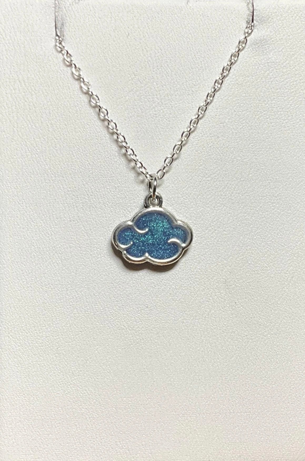 Cloud Necklace Sparkly Blue