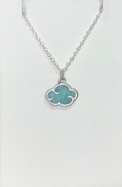 Cloud Necklace Sparkly Blue