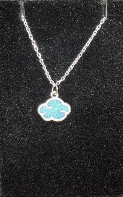 Cloud Necklace Sparkly Blue