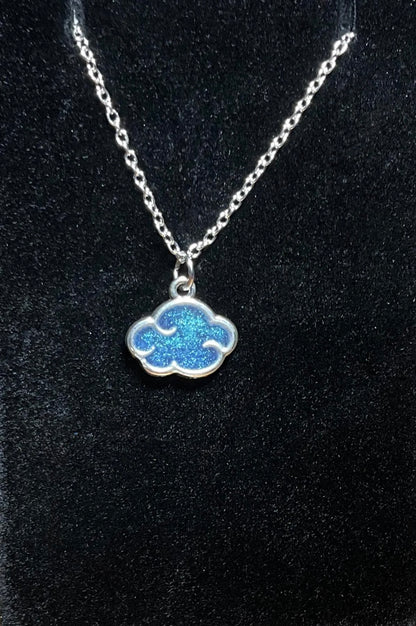 Cloud Necklace Sparkly Blue