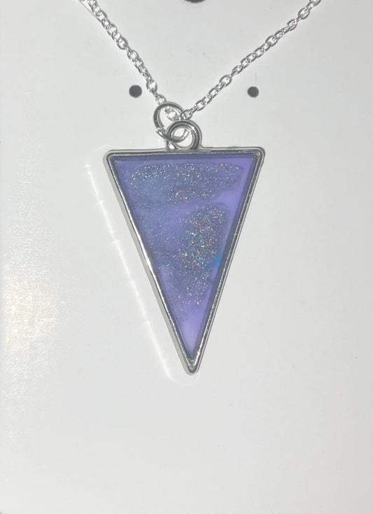 Color Changing Triangle Necklace Purple/Blue