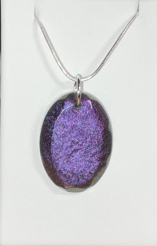 Color-Shift Necklace - Oval Purple