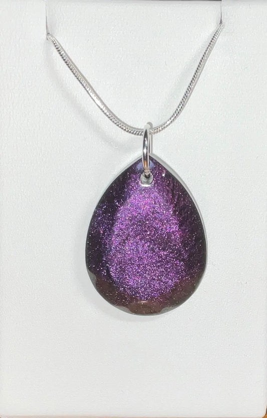 Color-Shift Necklace - Teardrop Burgundy