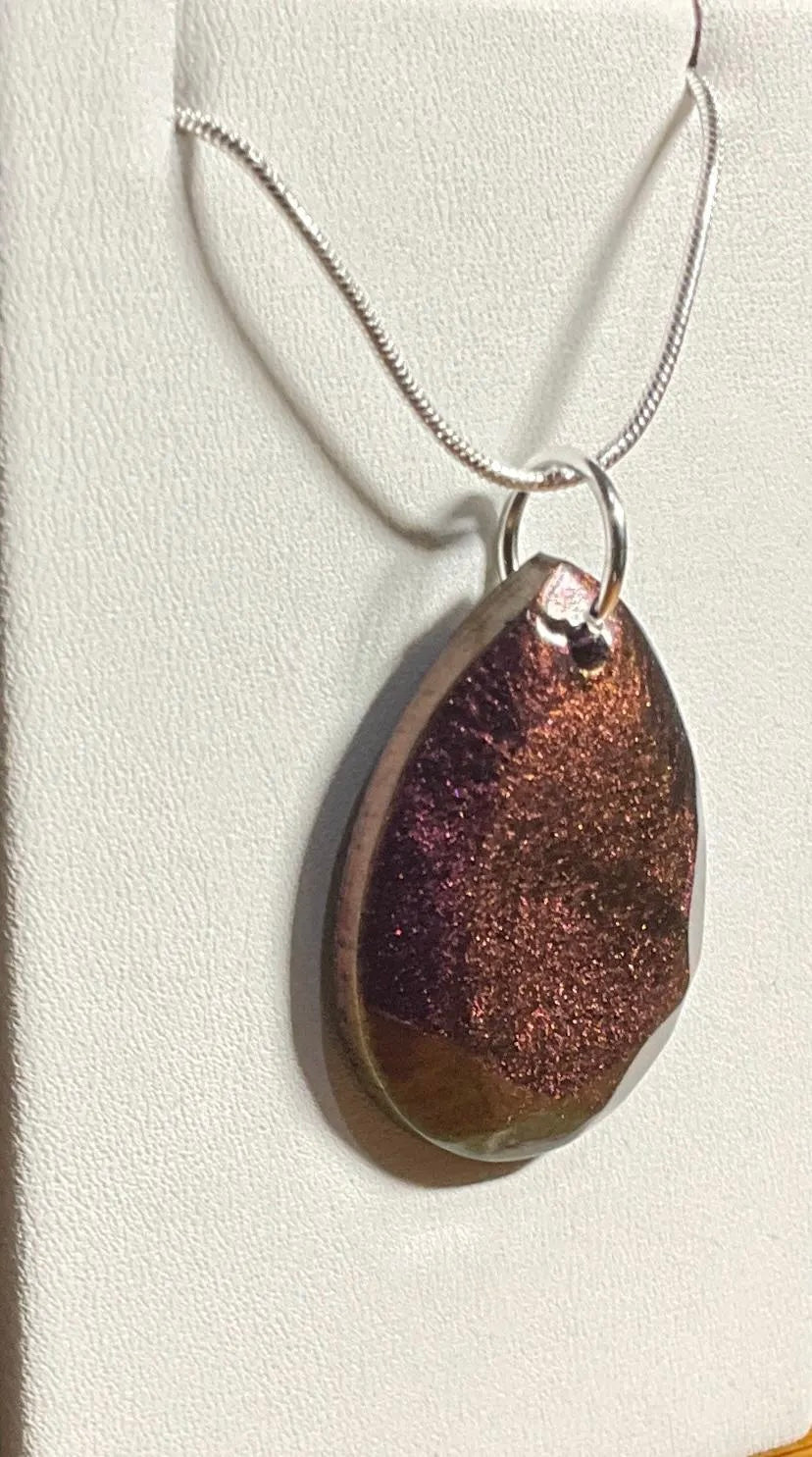 Color-Shift Necklace - Teardrop Burgundy