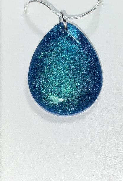 Color-Shift Necklace - Teardrop Green/Blue