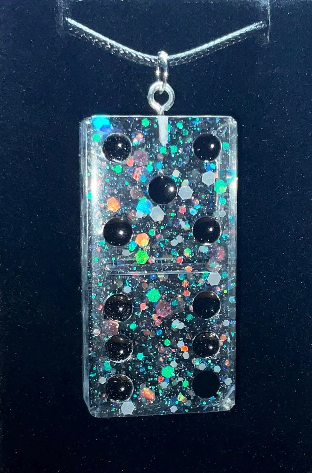 Domino Necklace with Glow-in-the-Dark Glitter