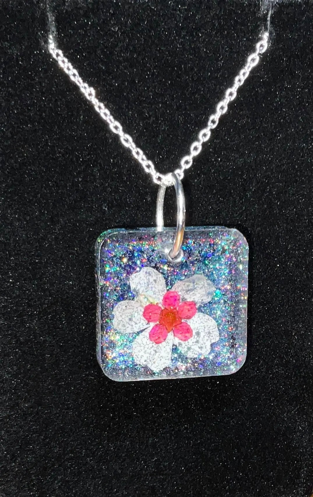 Holographic Flower Necklace