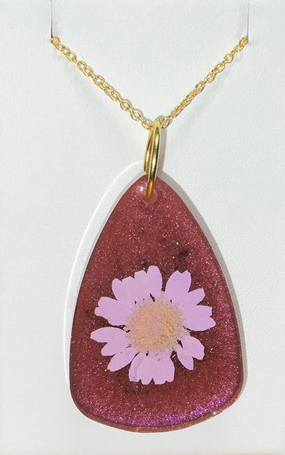 Collar de flores de margaritas rosas - 2 en 1