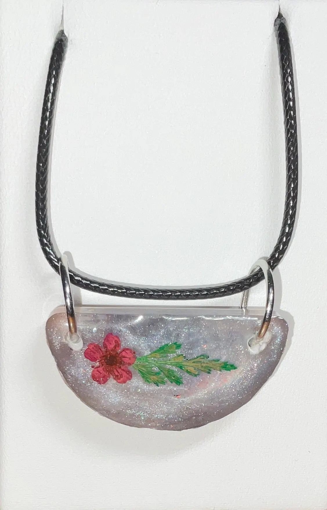 Collar de flores rojas 2 en 1