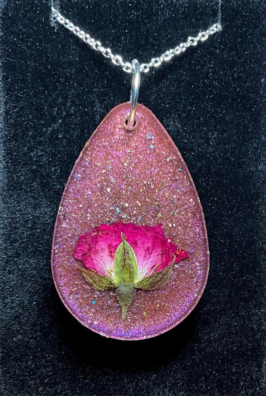 Rose Necklace - 2 in 1 Pink