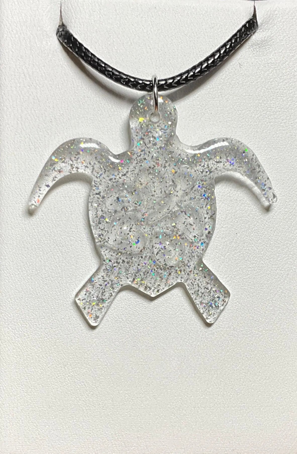 Turtle Necklace - Holographic Glitter