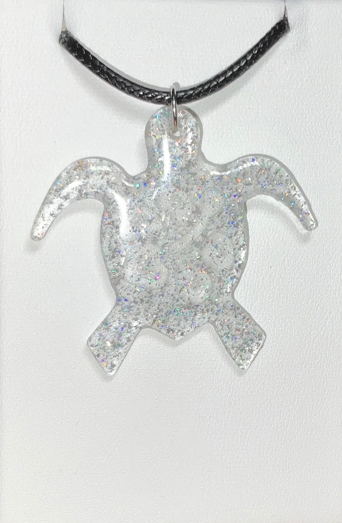 Turtle Necklace - Holographic Glitter