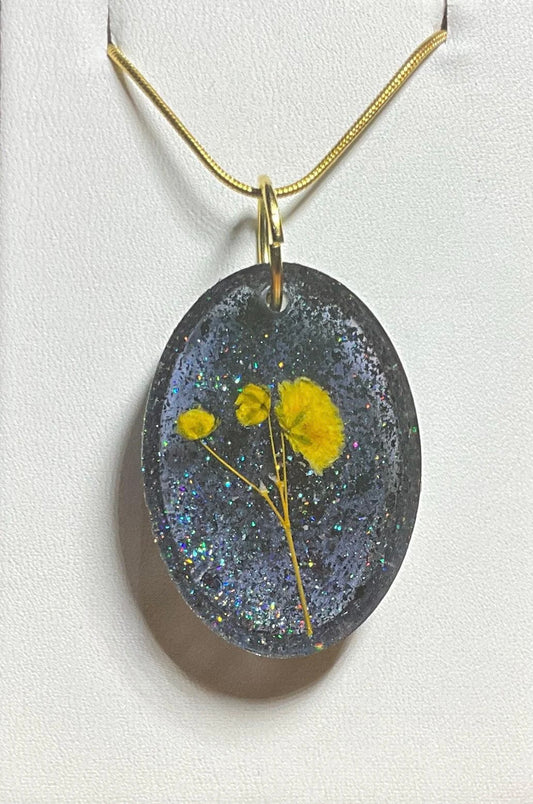 Yellow Flower Holographic Necklace