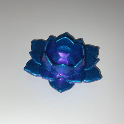 Color Shift Lotus Flower Tealight Candle Holder Blue Purple