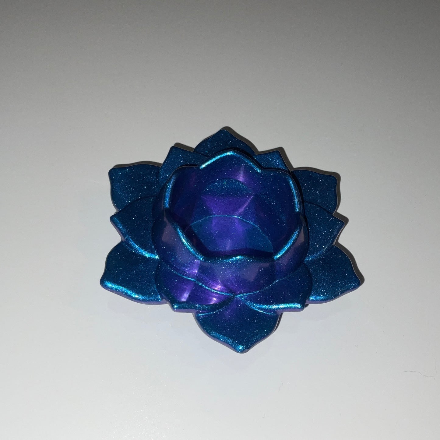 Color Shift Lotus Flower Tealight Candle Holder Blue Purple