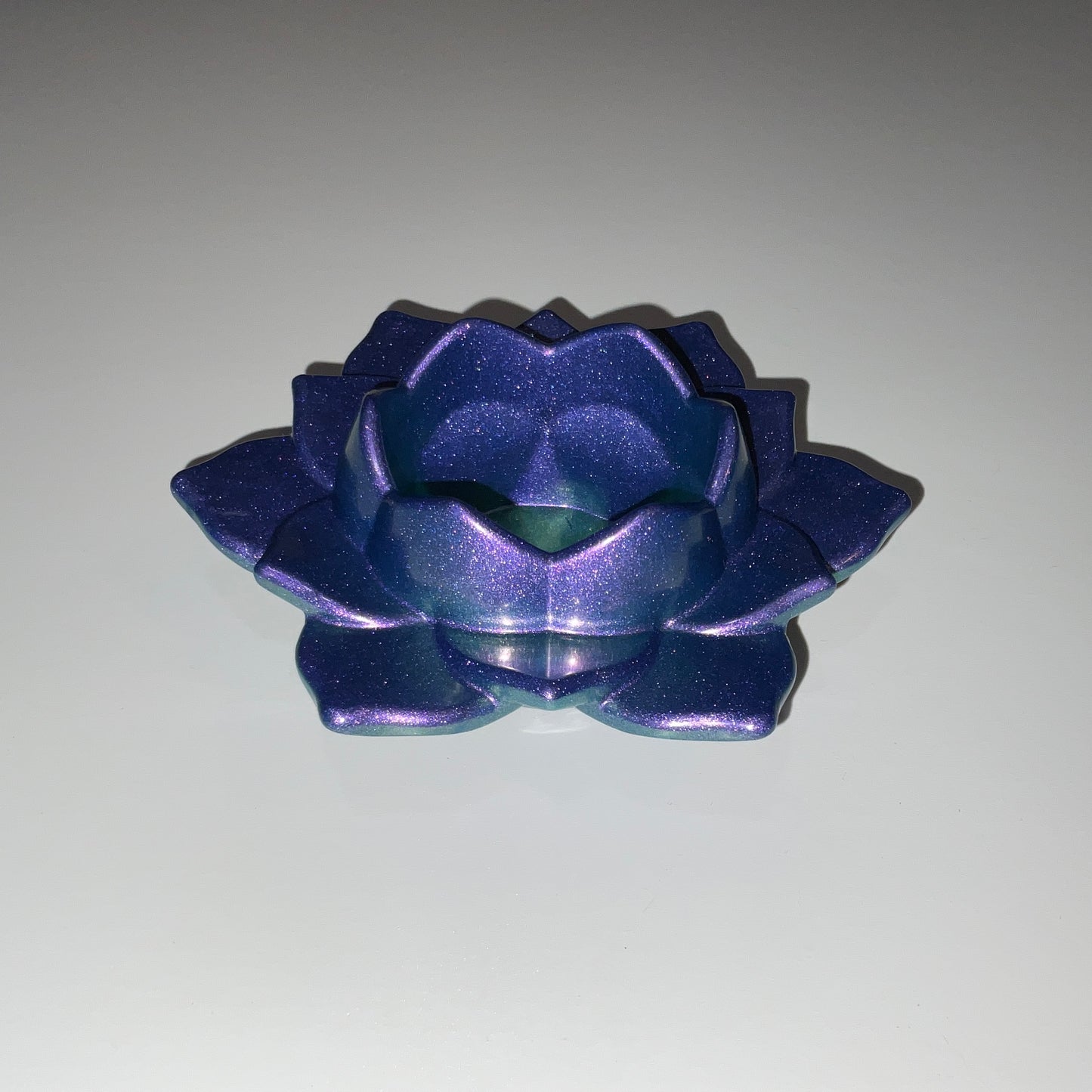 Color Shift Lotus Flower Tealight Candle Holder Purple Green