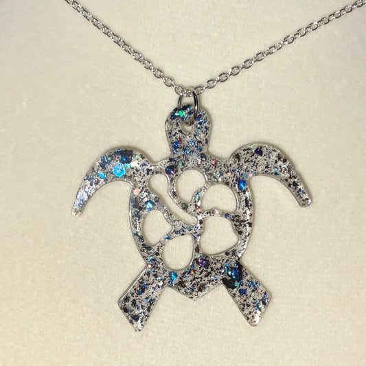 Turtle Necklace Clear and Color-Shift Irregular