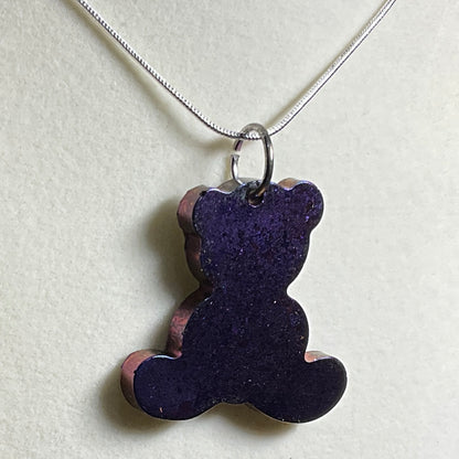 Color-Shift Sitting Teddy Bear Necklace