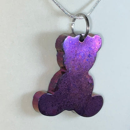 Color-Shift Sitting Teddy Bear Necklace