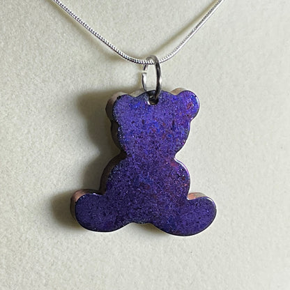 Color-Shift Sitting Teddy Bear Necklace