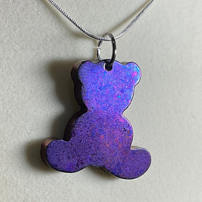 Color-Shift Sitting Teddy Bear Necklace