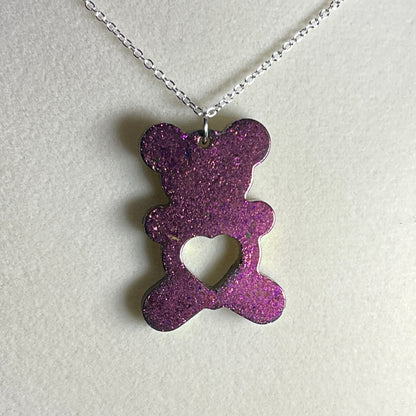 Color-Shift Teddy Bear Necklace