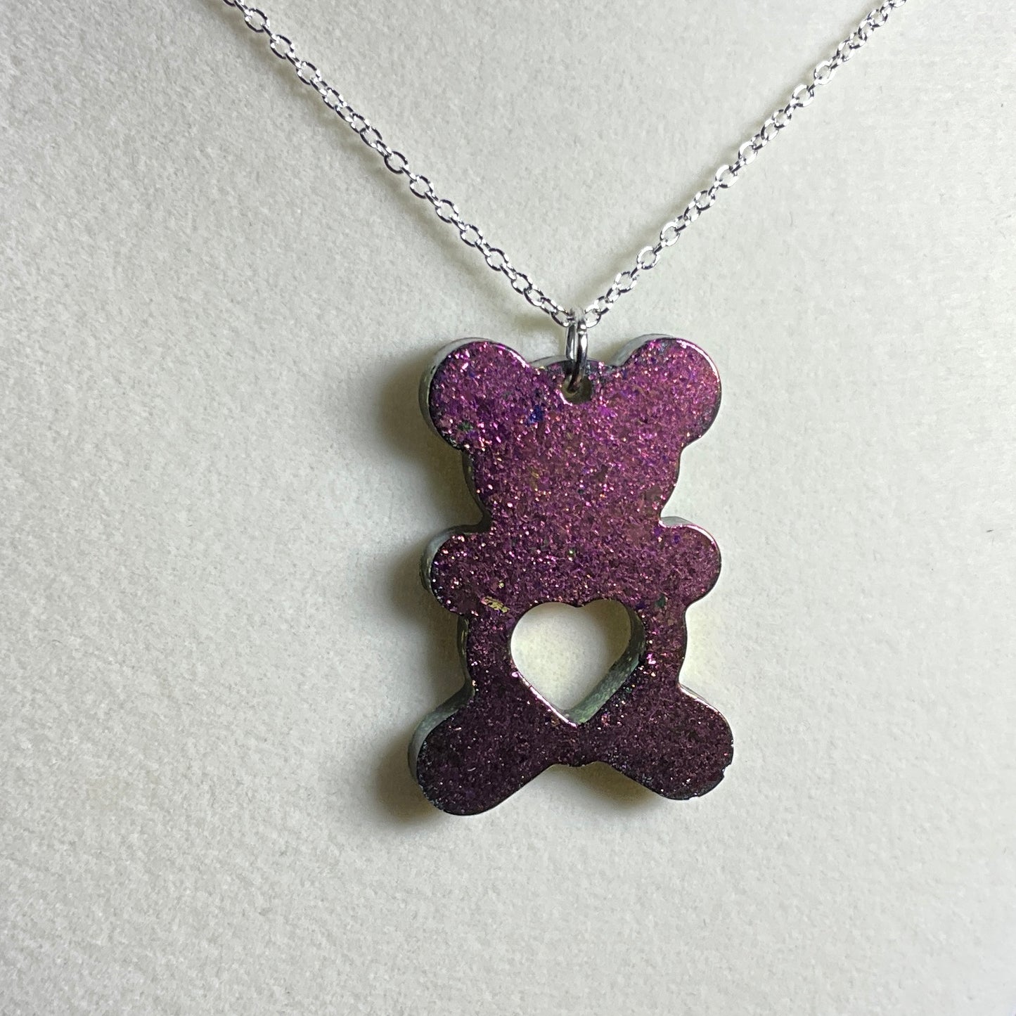 Color-Shift Teddy Bear Necklace